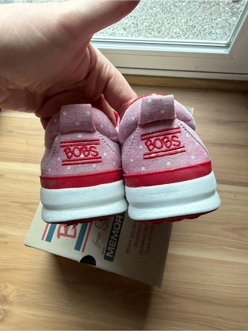 Skechers Red Polka Dot Canvas Sneakers with White Laces